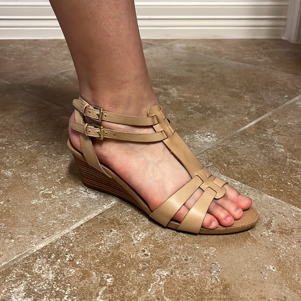 Franco sarto nude strappy wedges